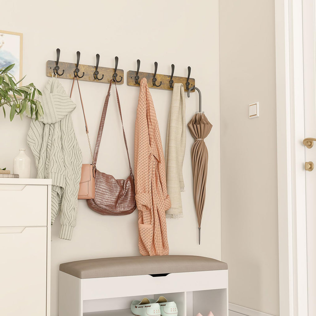 YMYNY 2 Pack Coat Hooks Wall Mounted, Rustic Brown HWS005H-2 - image 5