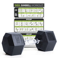 PhysKcal Hex Dumbbells | Odourless Poly Rubber Encased Home Gym Weights