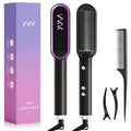 VKK Hair Straightener Brush | Fast Heating Ceramic Comb with 5 Temp Settings