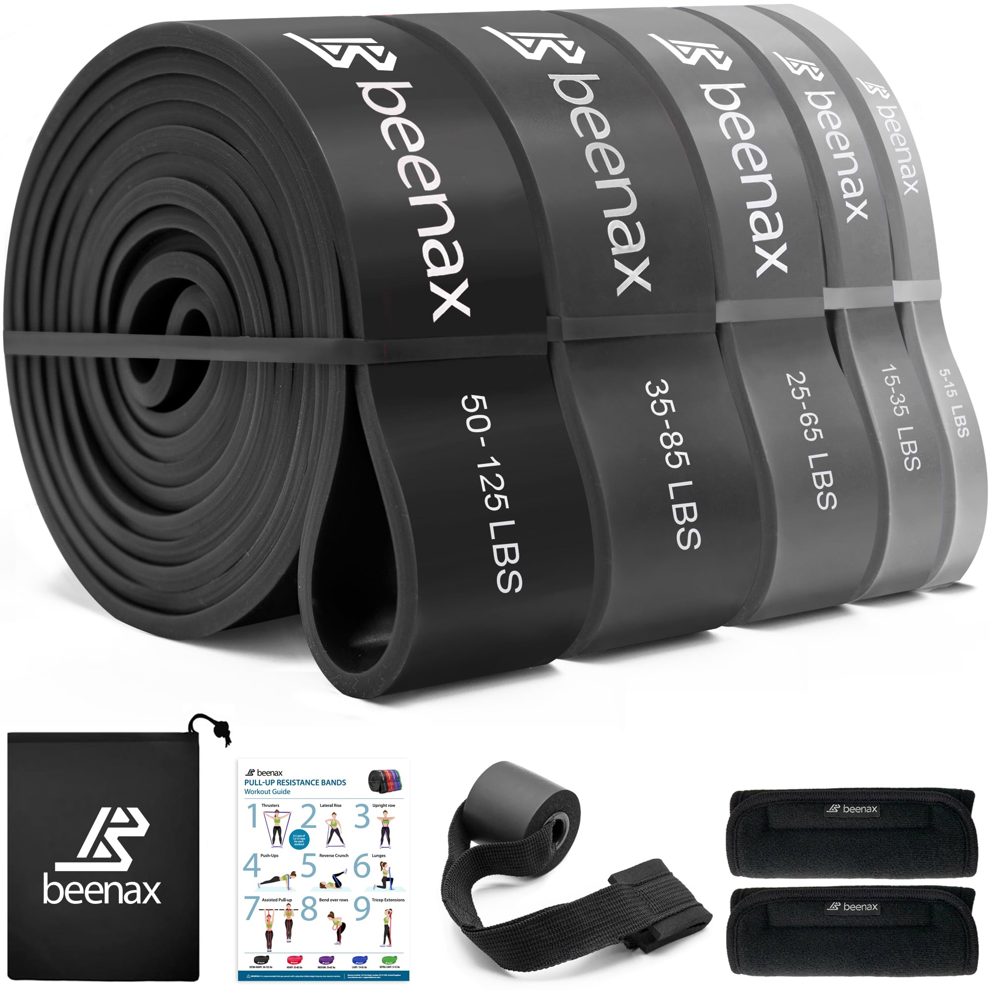 Beenax Resistance Bands Set – Pull Up Assist Bands for Strength Training