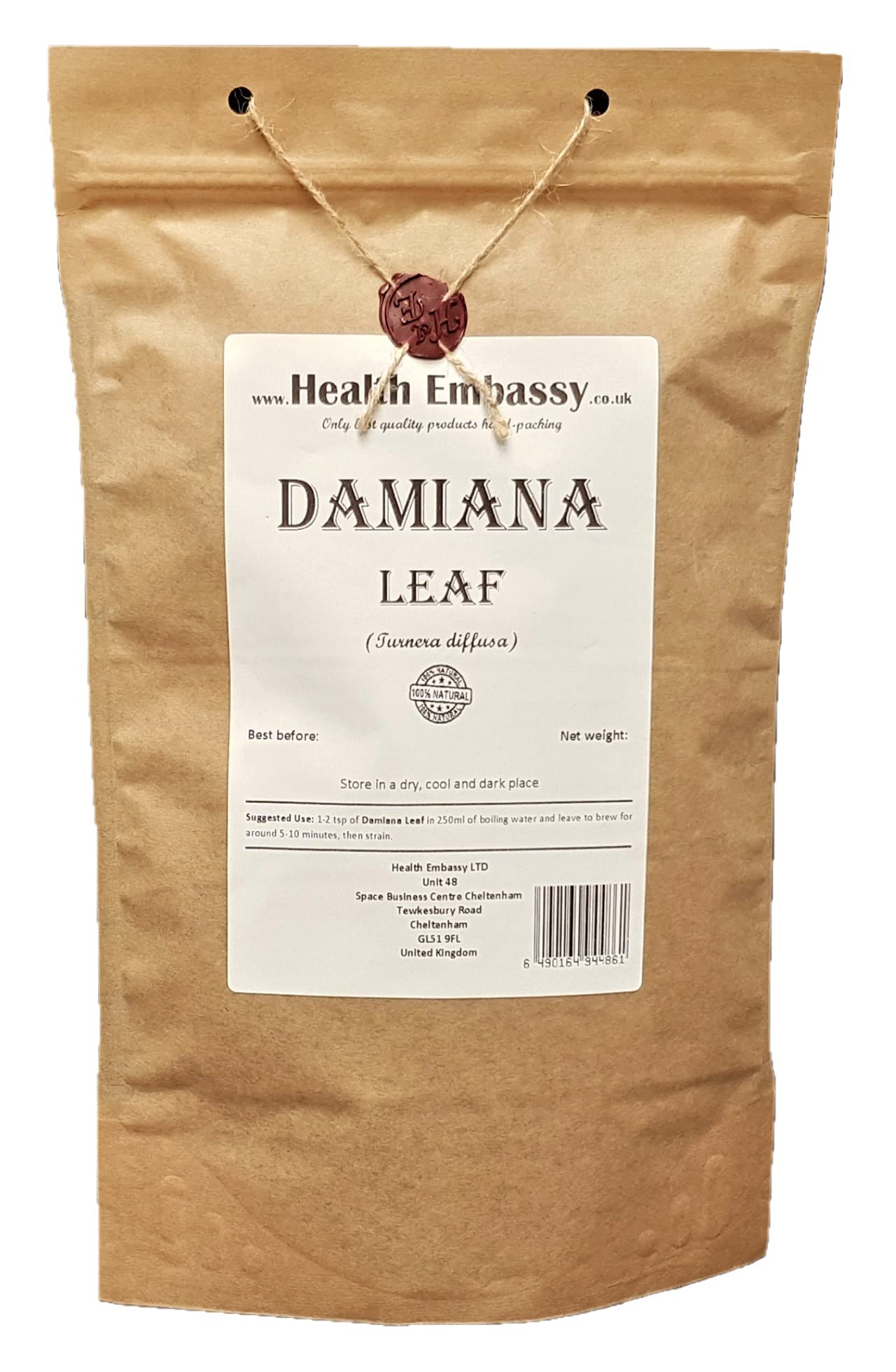 Health Embassy Damiana Leaf Tea - 100% Natural Turnera Diffusa (100g)