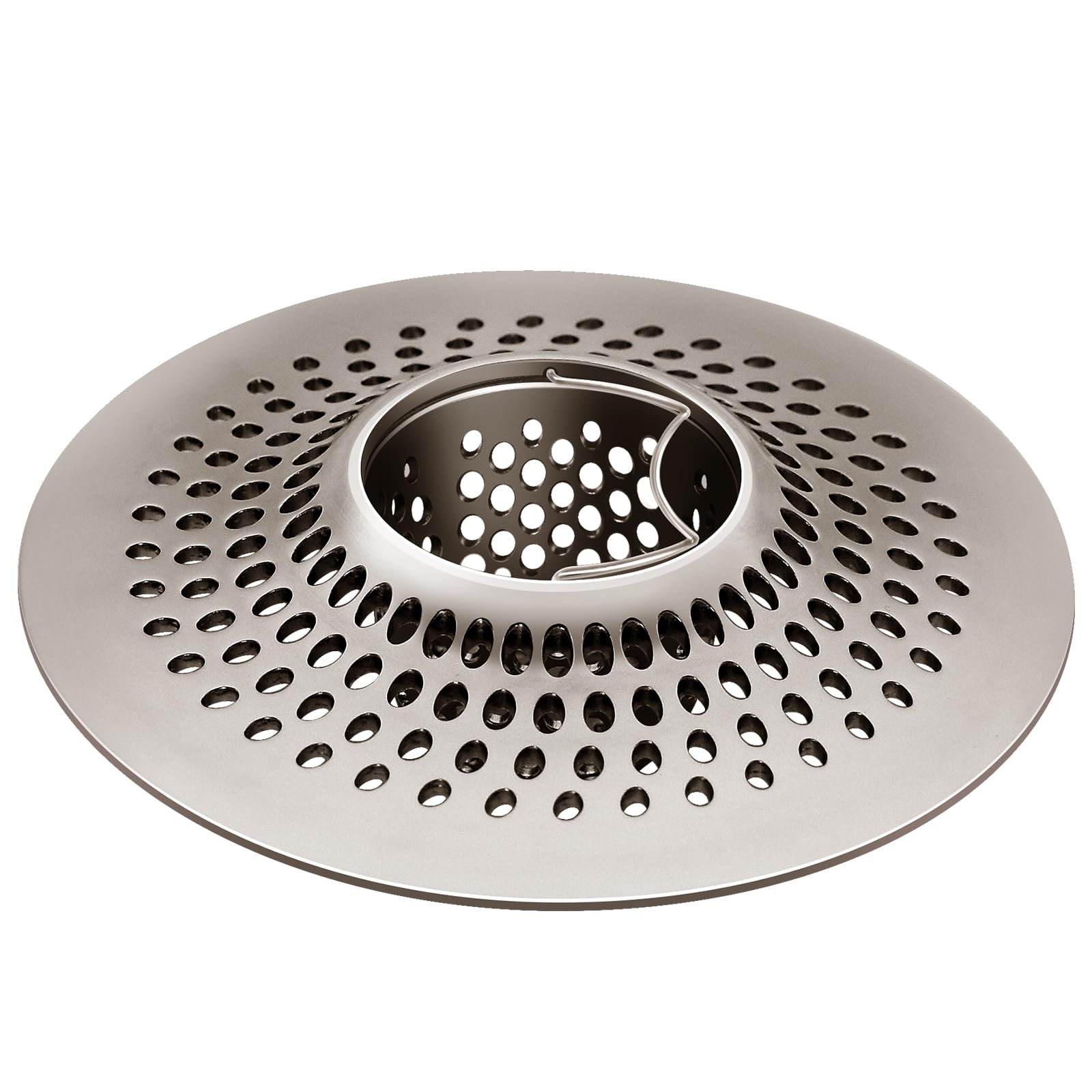 LEKEYE Shower Drain Hair Catcher | Stainless Steel Bathtub Strainer, Nickel