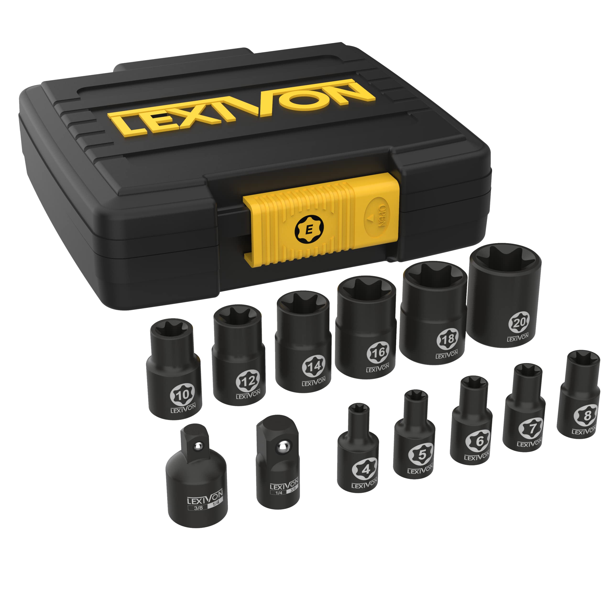 LEXIVON 13-Piece E-TORX Socket Set | E4-E20 Chrome Vanadium Steel (LX-147)