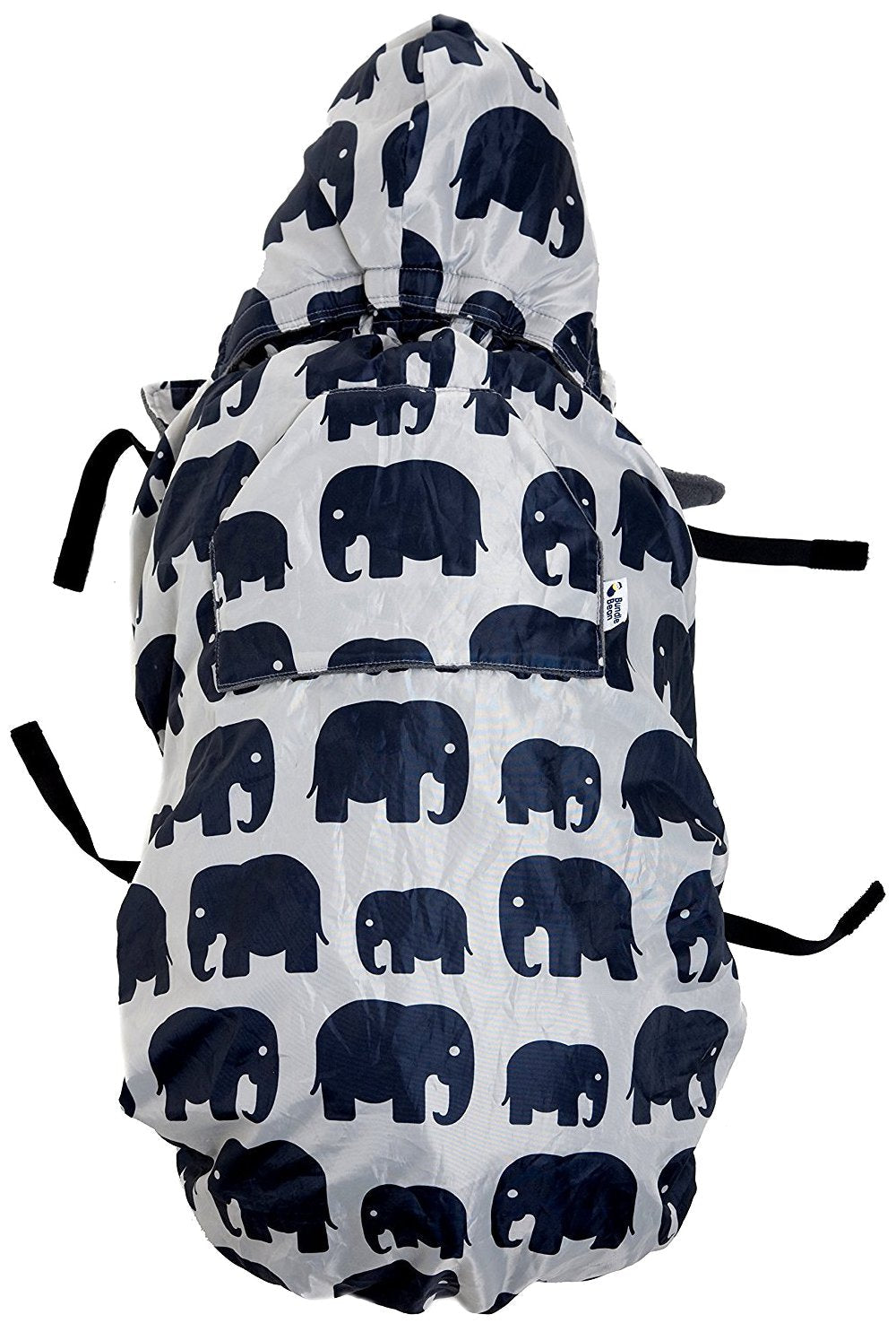 BundleBean Waterproof Baby Carrier Cover – Fleece Lined Grey Elephant