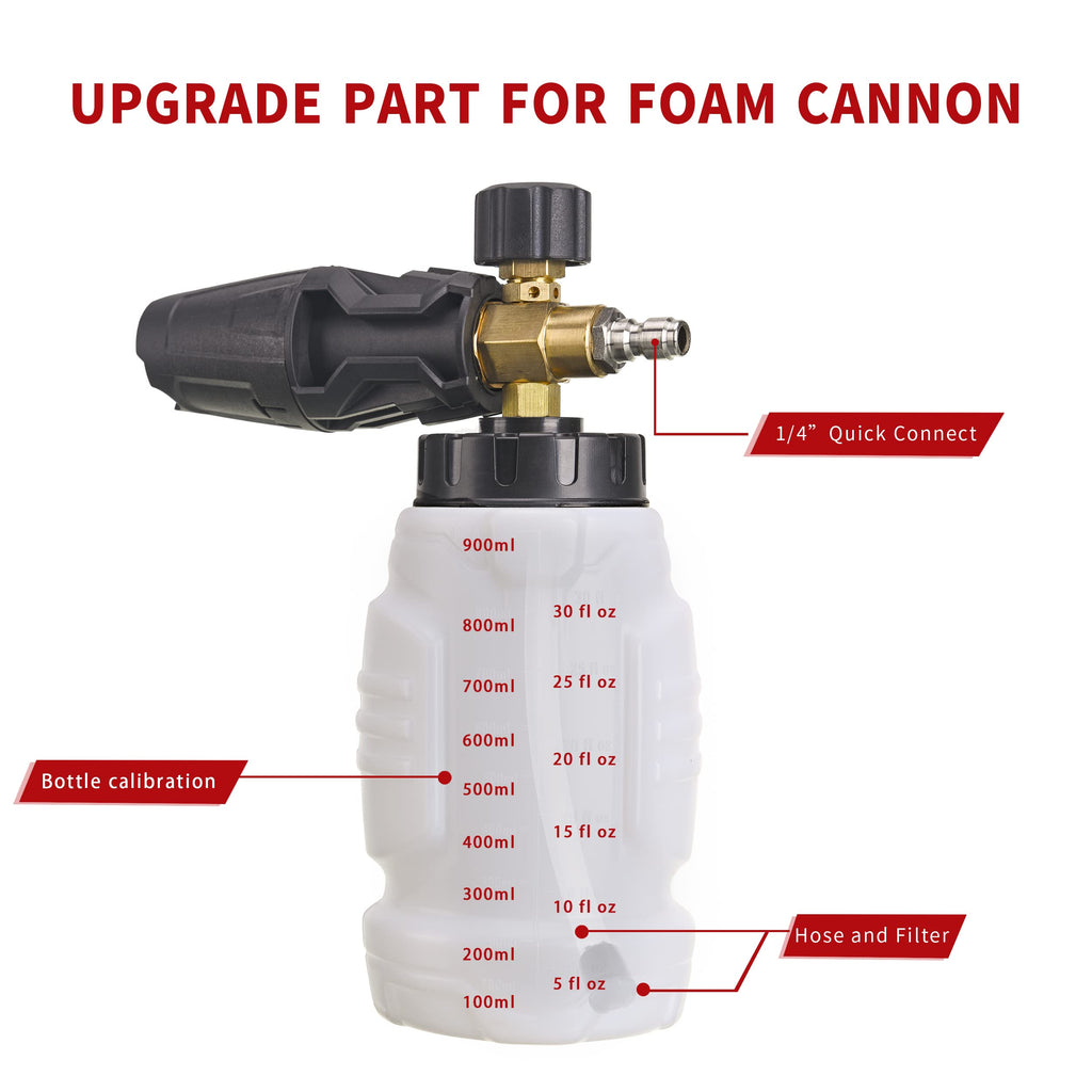 Tool Daily Foam Cannon | 1/4 Inch Quick Connect with 5 Nozzles | 1 Liter