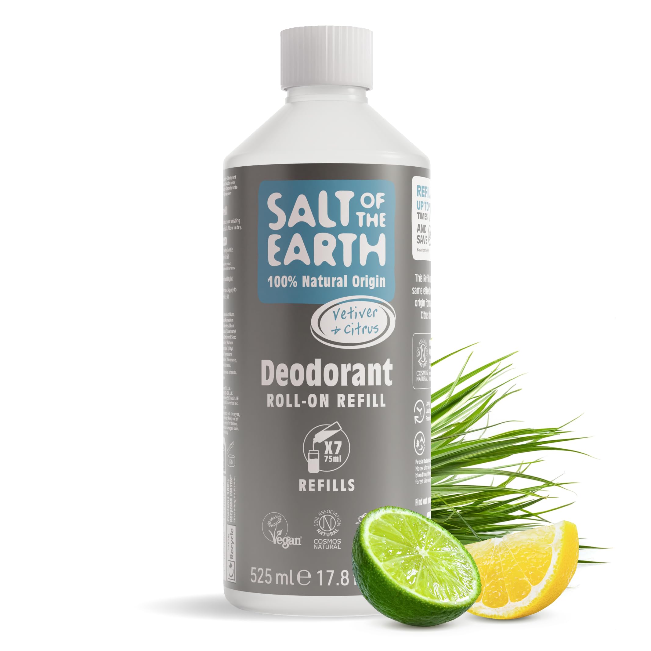 Salt of the Earth Natural Deodorant Roll-On Refill – Vetiver & Citrus