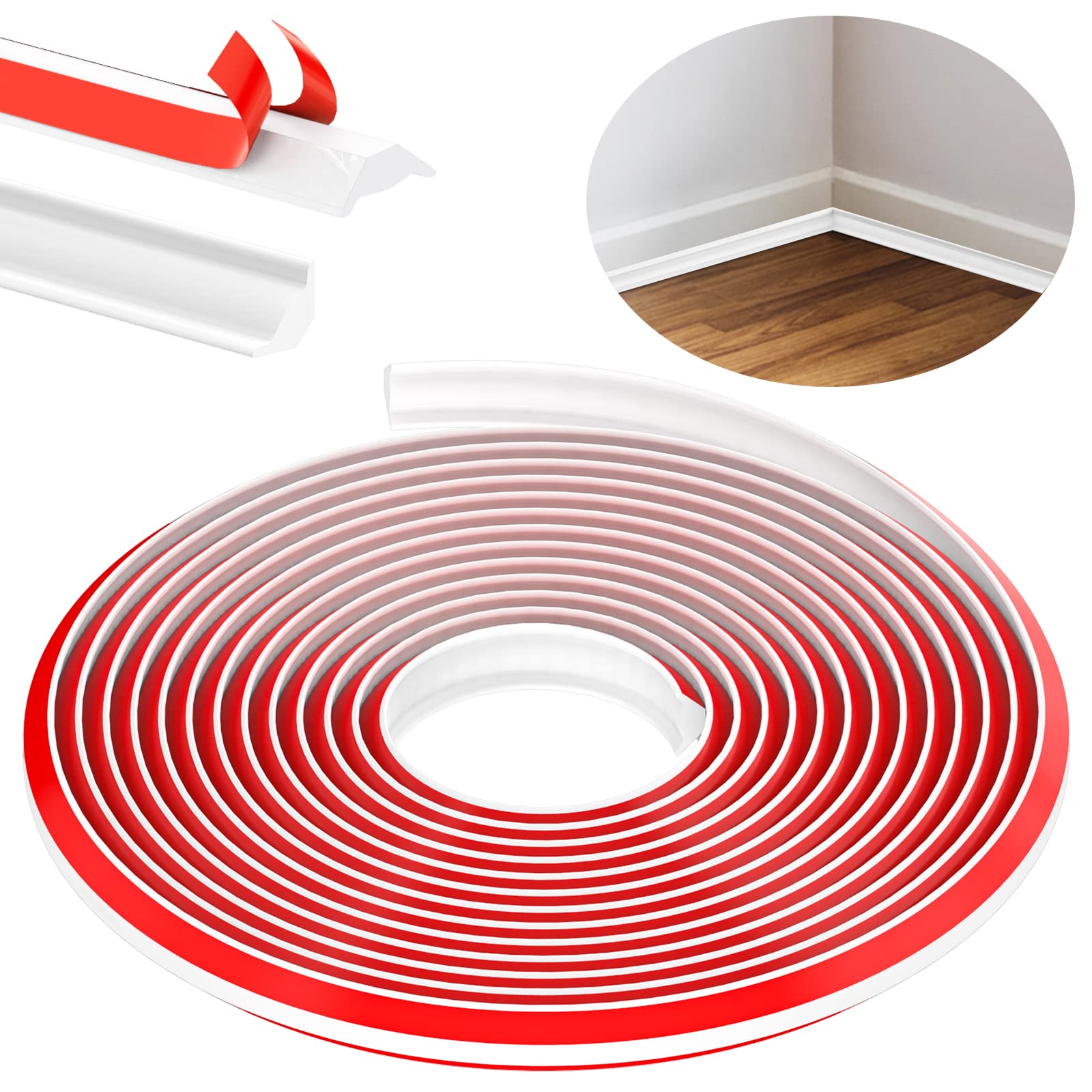 Jolof Store TPE Quadrant Trim – 6M Self Adhesive Flexible Moulding, White
