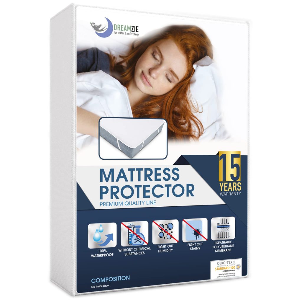Dreamzie Mattress Protector Waterproof with 4 Elastic Corners - Made in EU - OEKO-TEX® Certified- For Mattress 80 x 160 cm - image 1