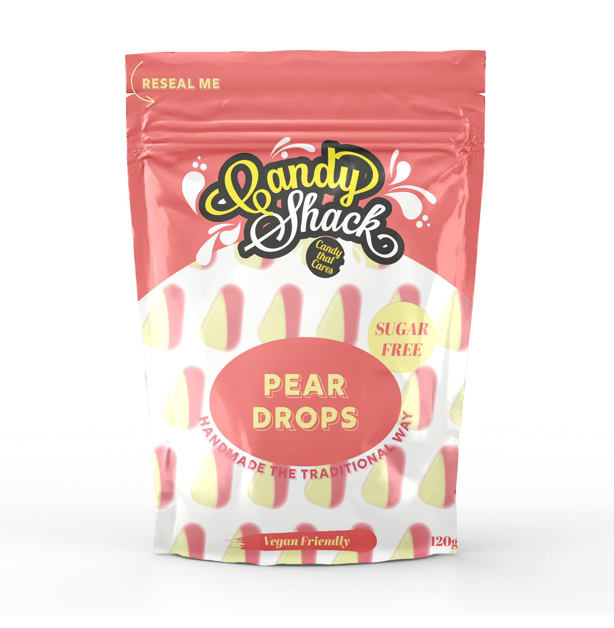 Candy Shack Sugar Free Pear Drops – Vegan & Nut Free Sweets, 120g (12 Pack)