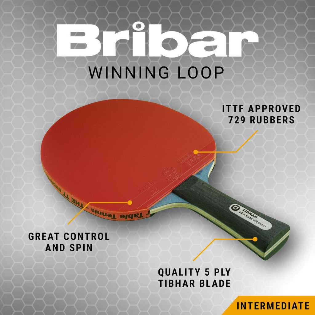 Bribar Winning Loop Table Tennis Bat with Case - Flared Handle Racket