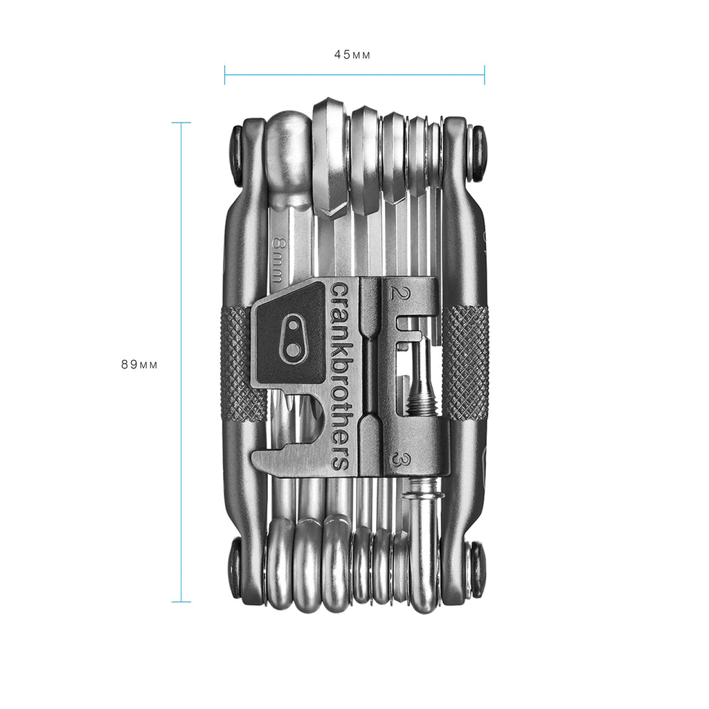 Crank Brothers Multi-19 Bike Multitool with Chain Tool & Flask - Grey