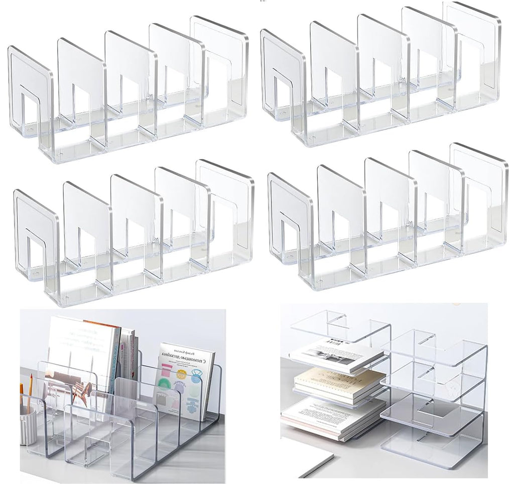 Panavage Transparent Desk File Organiser, 4 Slots, 4-Pack - image 1