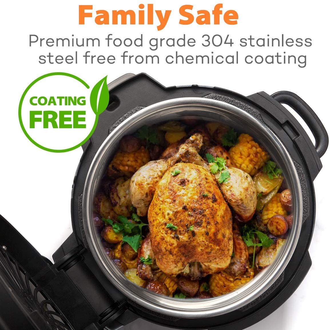 Goldlion 8 Quart Stainless Steel Inner Pot for Ninja Foodi Pressure Cooker