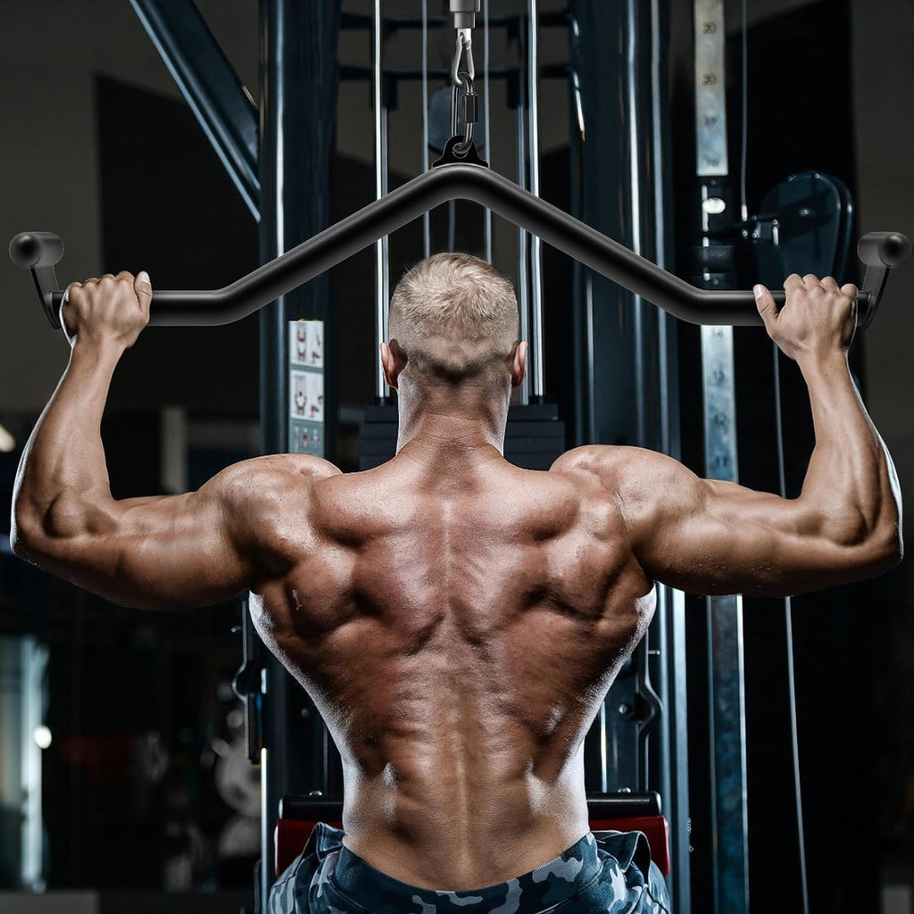 SELEWARE 32" Multi-Grip Pull Down Bar | Alloy Steel Lat Attachment