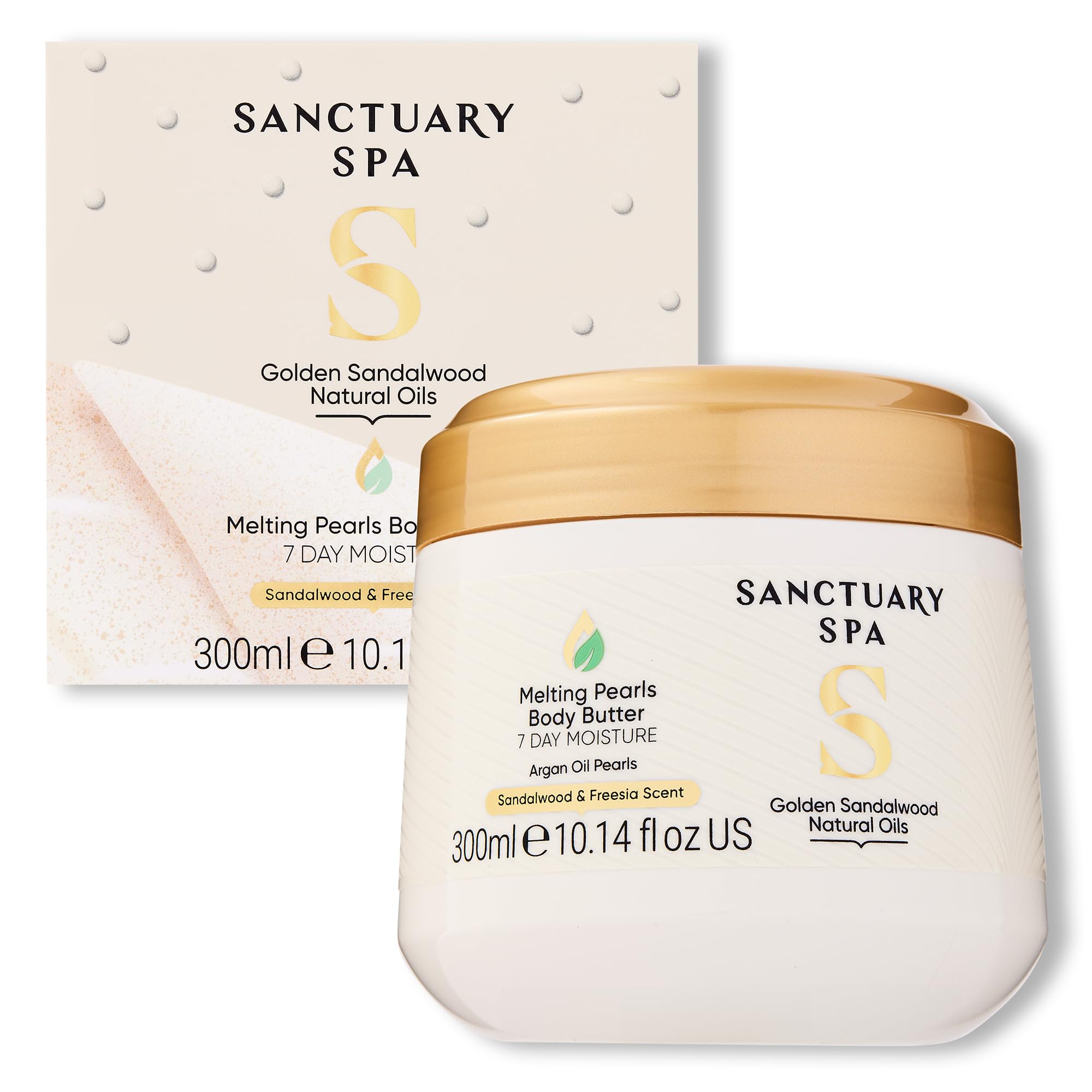 Sanctuary Spa Melting Pearl Body Butter – Golden Sandalwood & Shea, 300g