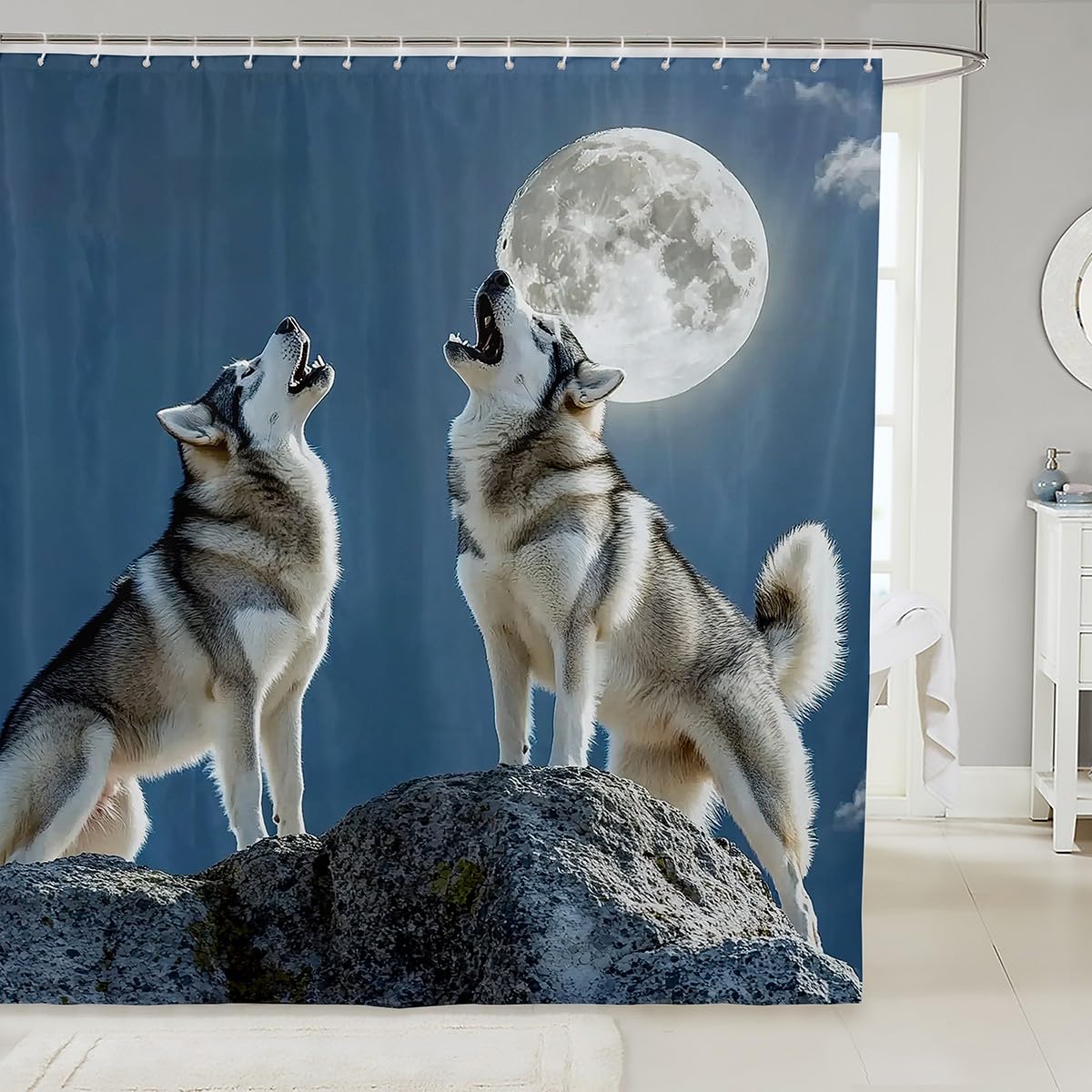 Wolf Shower Curtain | 72x84 Waterproof Polyester Bathroom Decor