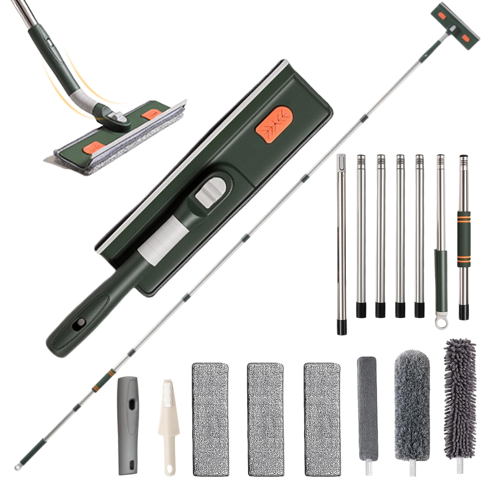Jolof Store 3m Window Cleaning Kit | 4-in-1 Extendable Squeegee & Duster