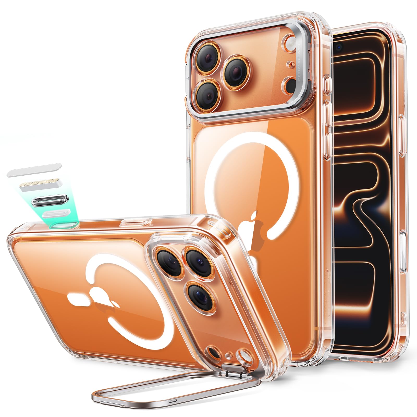 ESR iPhone 17 Pro Case – MagSafe Clear Case with Stash Stand