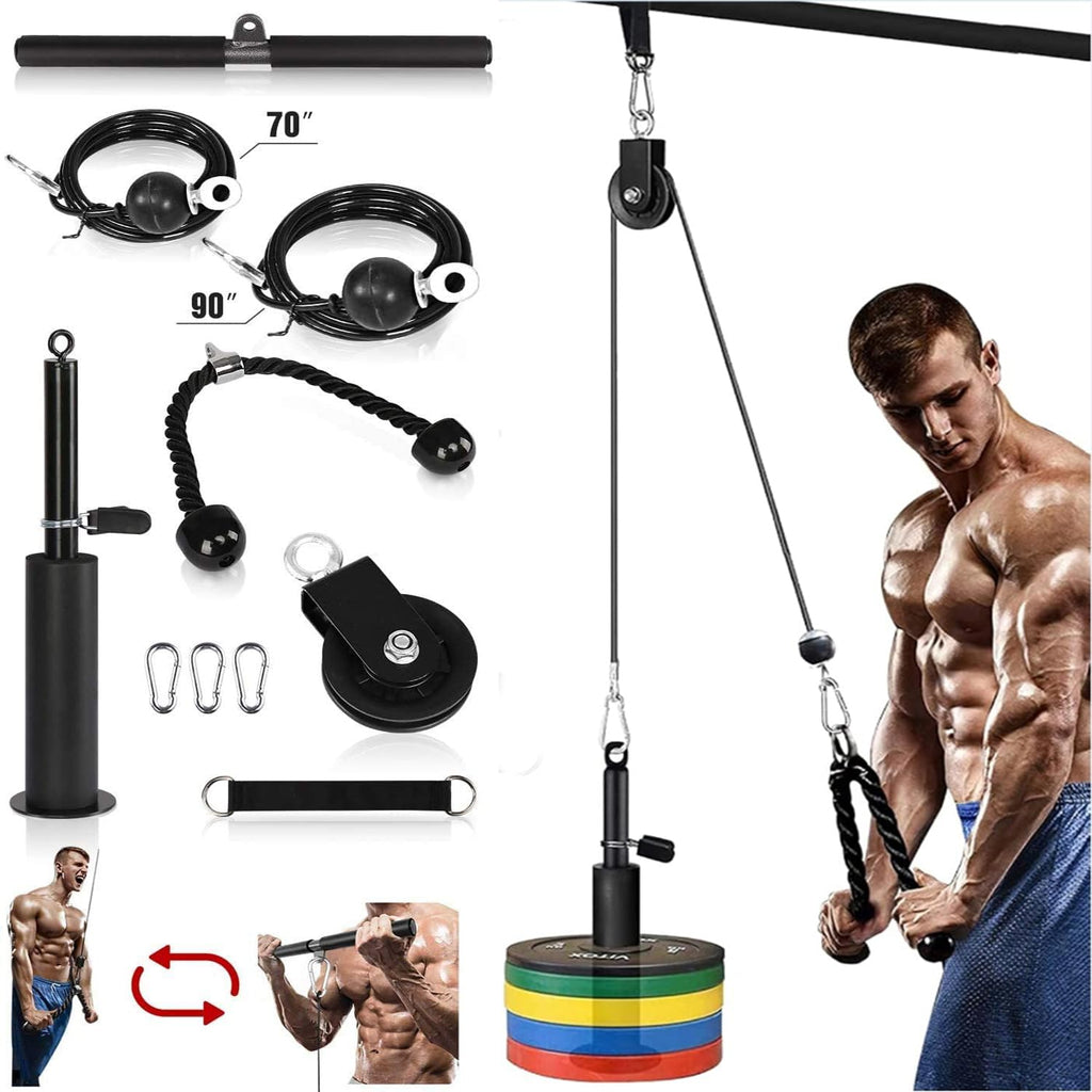 Morwealth LAT Pulley System Home Gym - Cable Machine with Tricep Rope