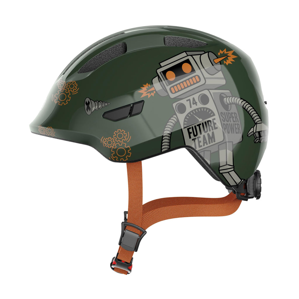 ABUS Smiley 3.0 Children's Bike Helmet – In-Mold Safety, Green Robo