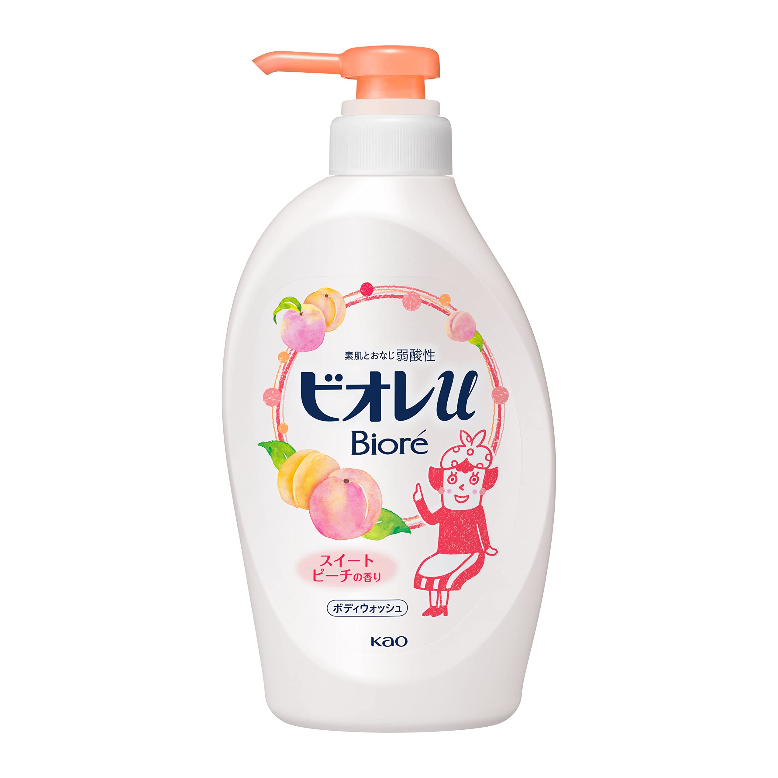 Biore u Body Wash Pump - Sweet Peach Scent Moisturizing Shower Gel 480ml