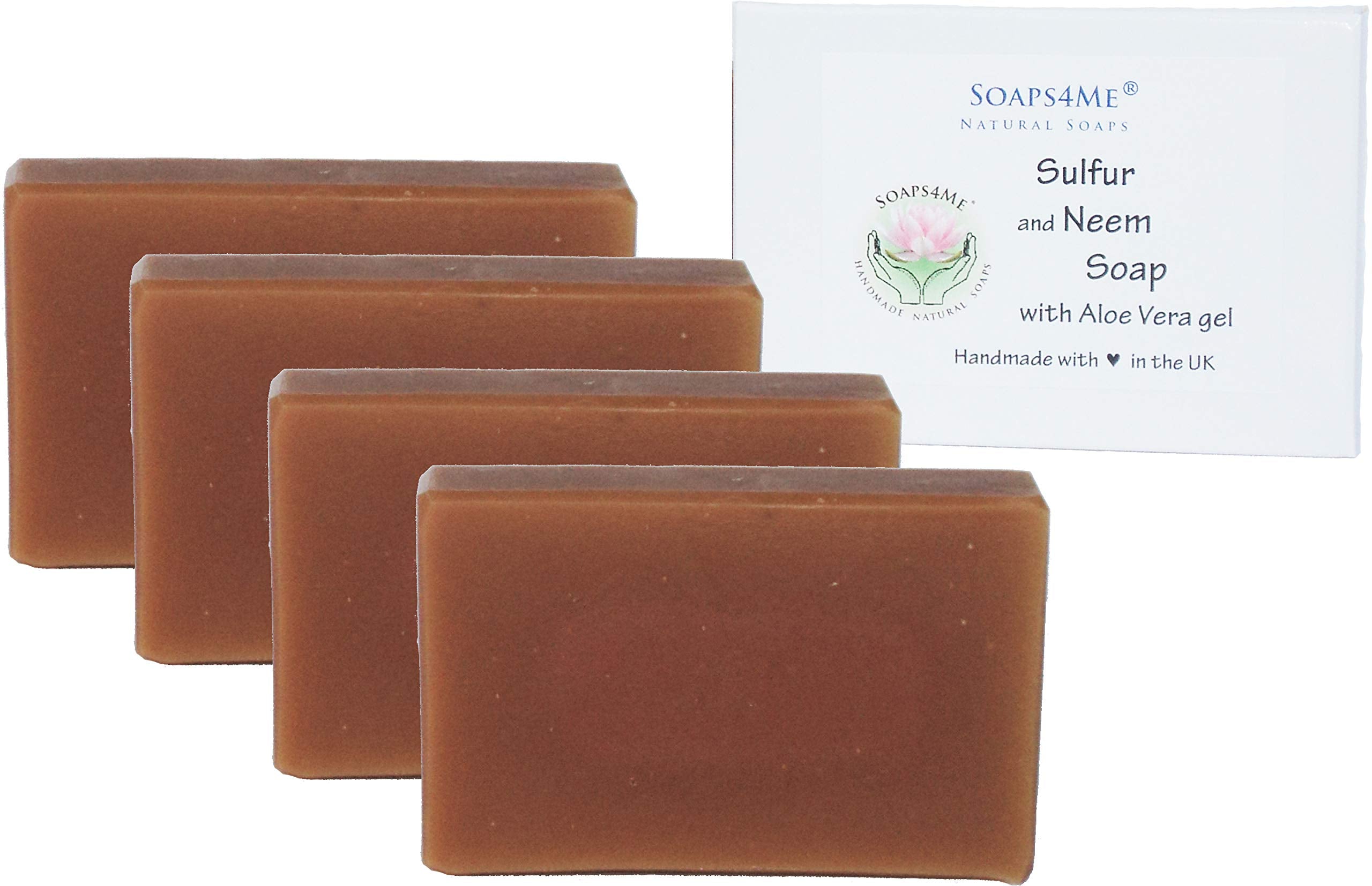 Jolof Store Sulphur and Neem Natural Handmade Soap Set | 4 x 100g Bars
