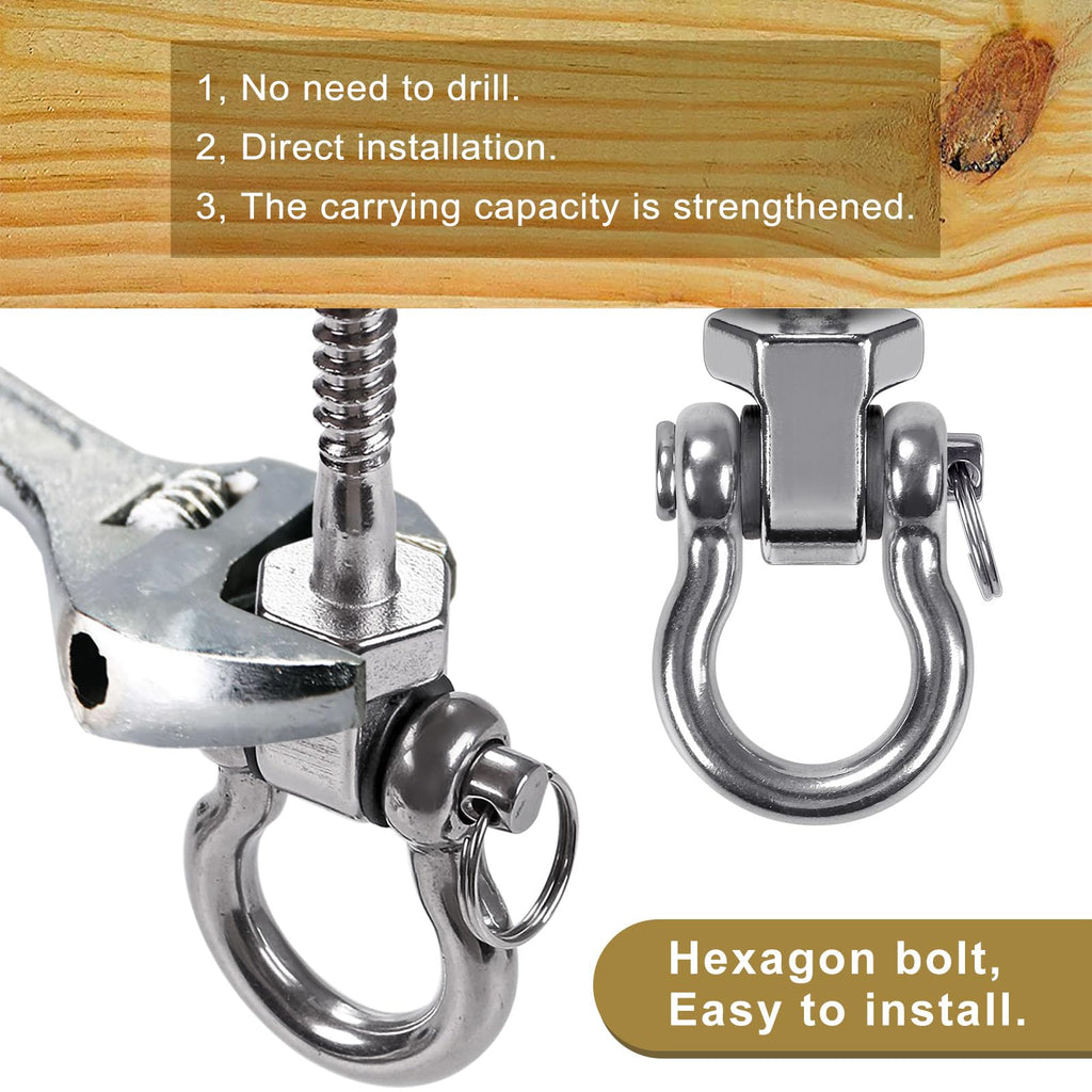 BeneLabel Heavy Duty Swing Hangers - 6 Pack Stainless Steel 1500LB