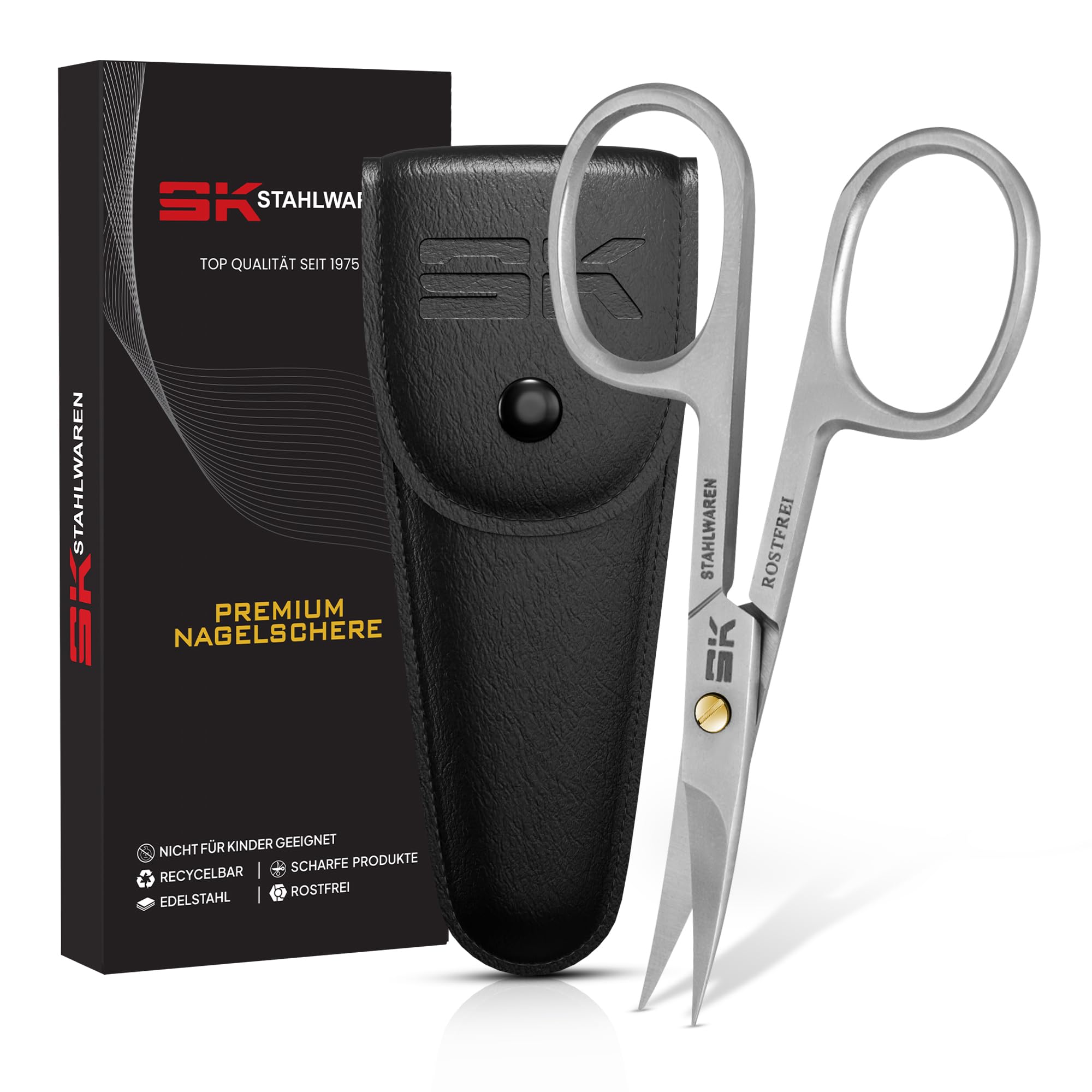 SK Stahlwaren Curved Nail Scissors | Stainless Steel Manicure Tool