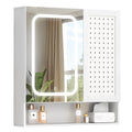 Pamapic LED Bathroom Mirror Cabinet | 70x75cm Dimmable Wall Cupboard