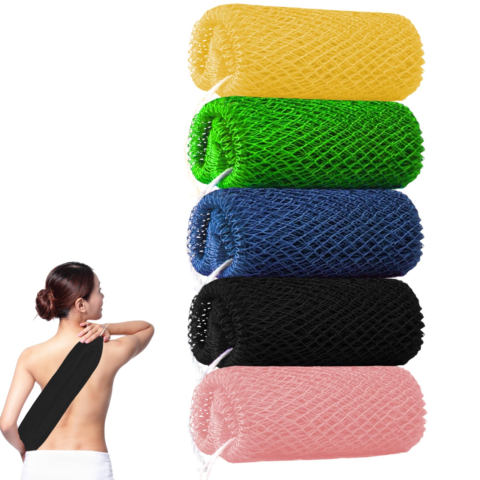 African Net Sponge - 5 Pack Nylon Exfoliating Body Scrubber