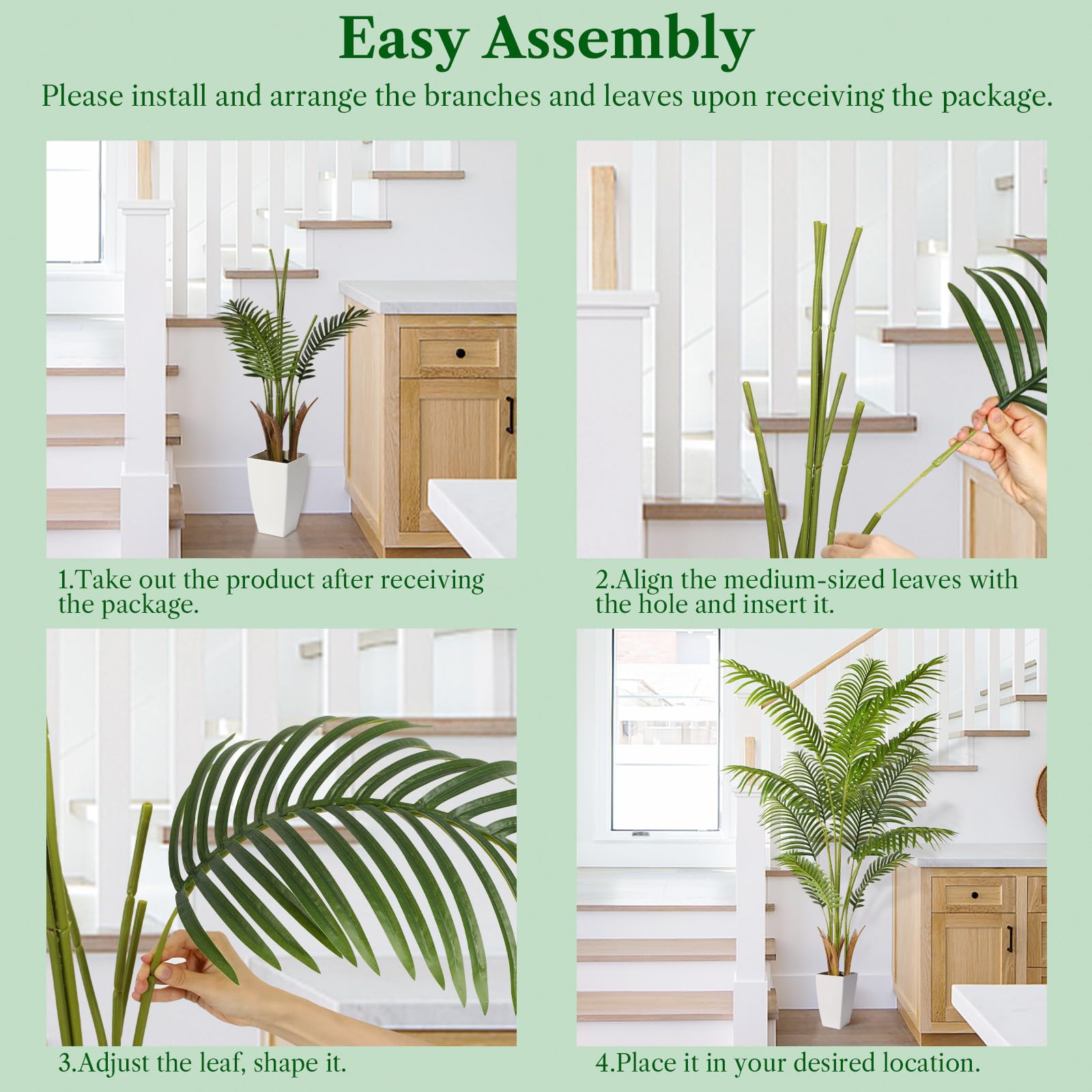 Alupssuc 5ft Artificial Areca Palm Tree | 12 Trunks Real Touch Silk Faux Plant