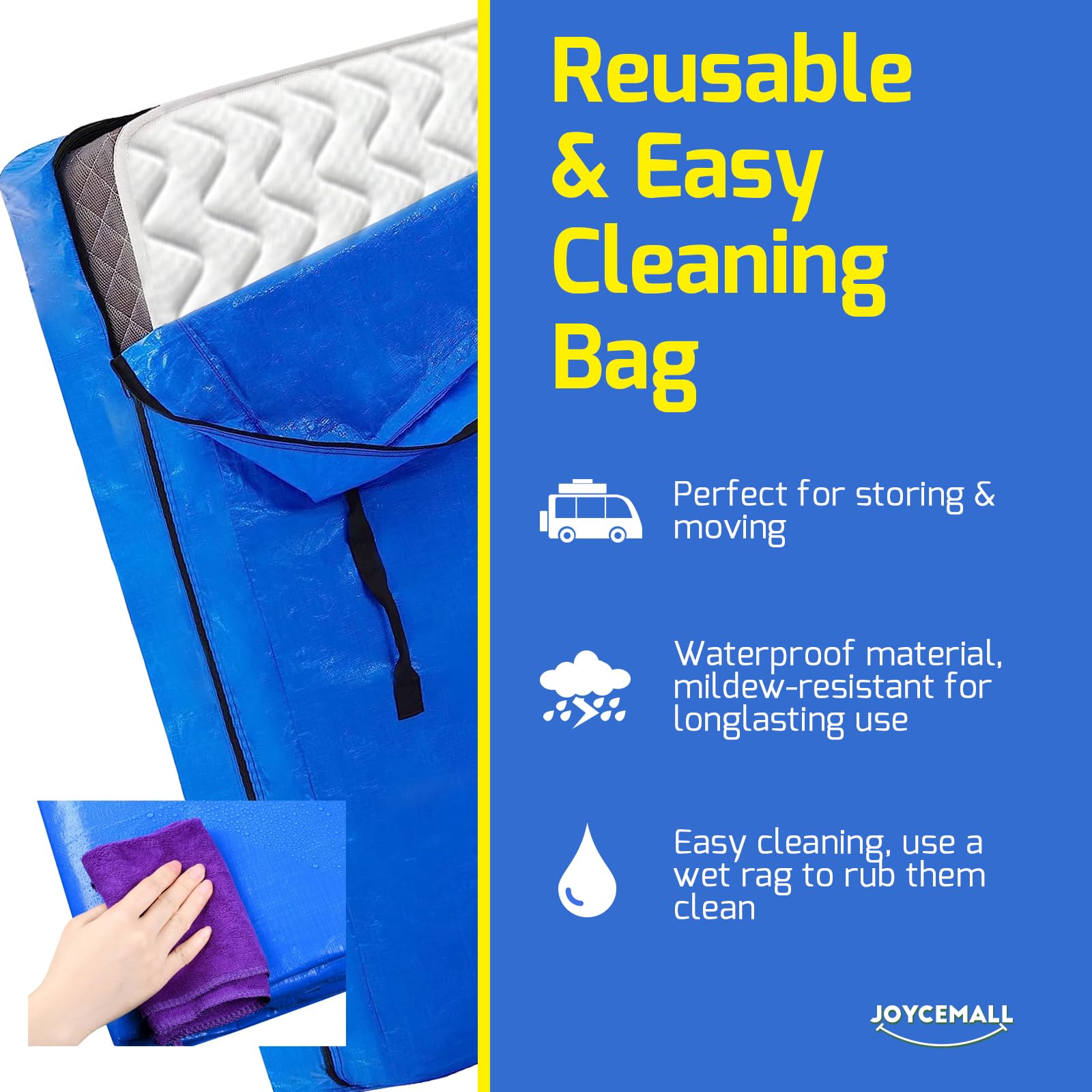 JOYCEMALL Super King Mattress Bag for Moving | Heavy Duty Waterproof Cover