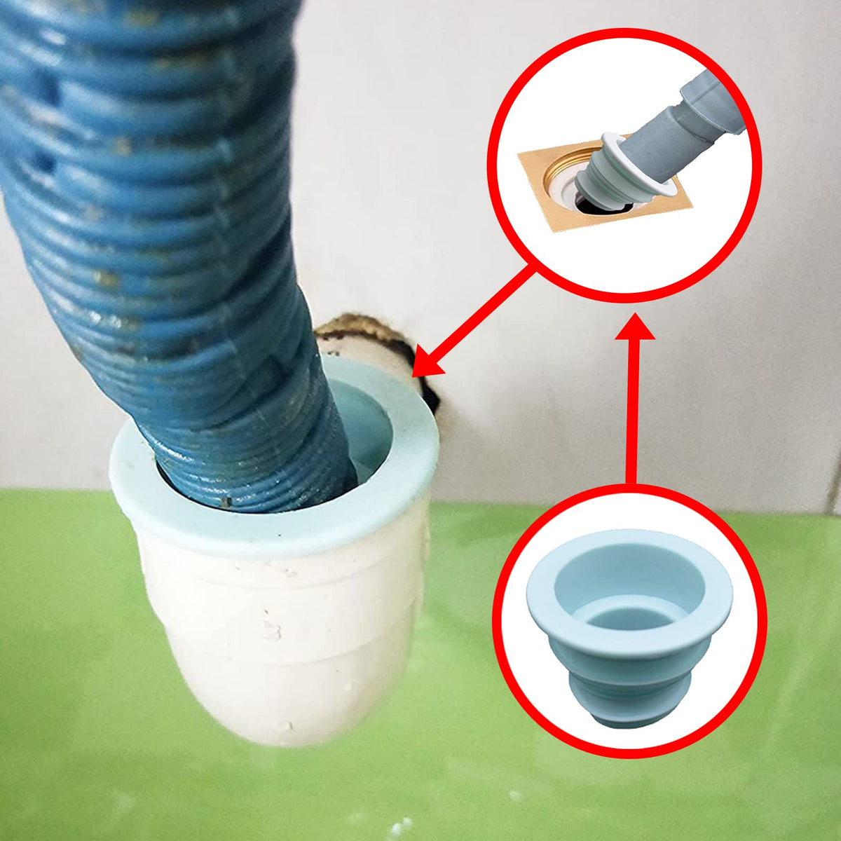 3 Pack Drain Pipe Seal Hose Silicone Plug Toilet Seal Ring,Silicone Sealing Plug Kitchen Pipe Sewer Seal Ring Washing Machine Drain Multipurpose Pipe - image 3