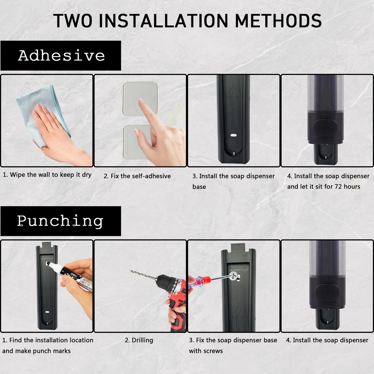 300ml Wall Mounted Soap Dispenser, Shower Gel Dispenser Wall Mounted - image 5