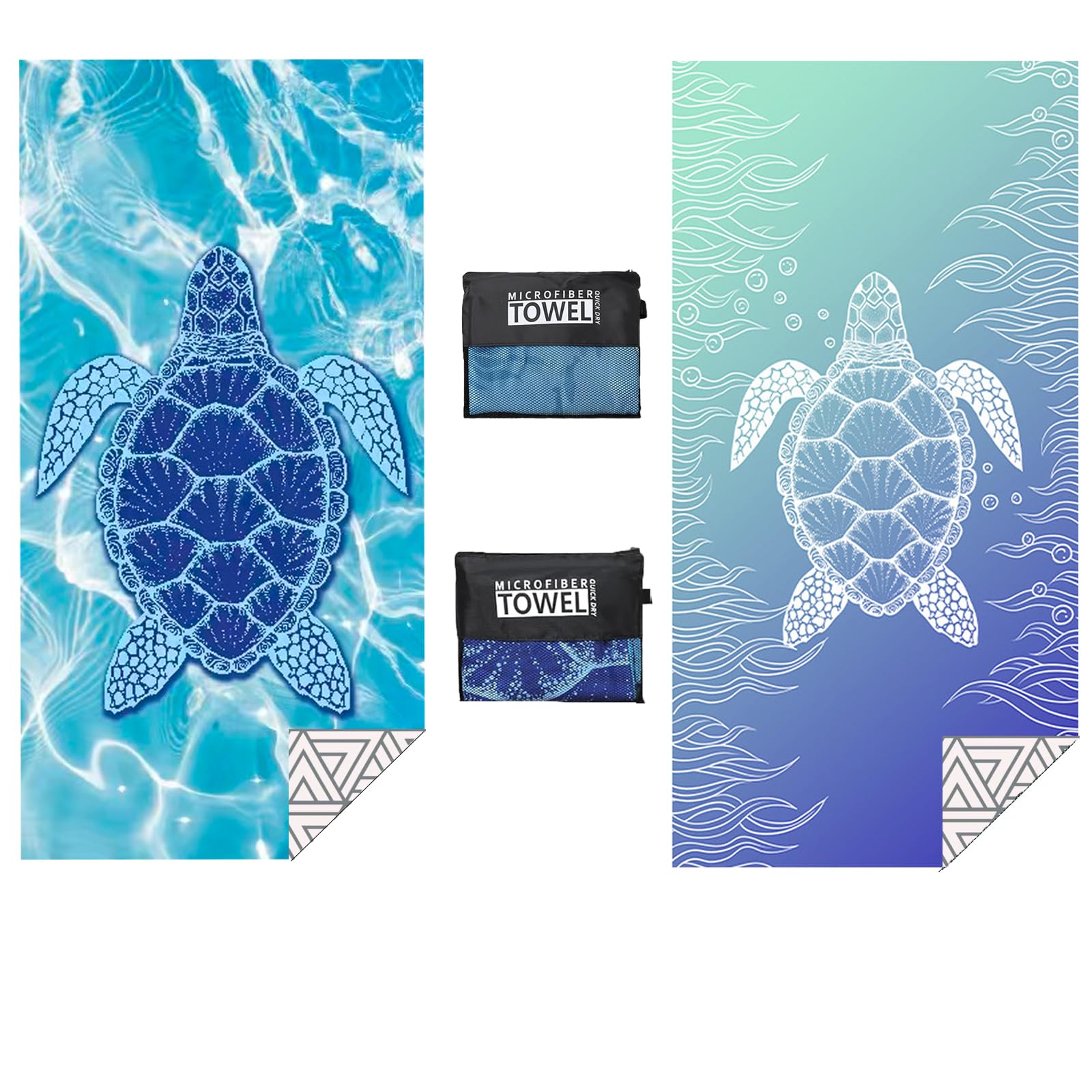 Jolof Store Microfibre Beach Towels - 2 Pack Extra Large Sand Free Towel