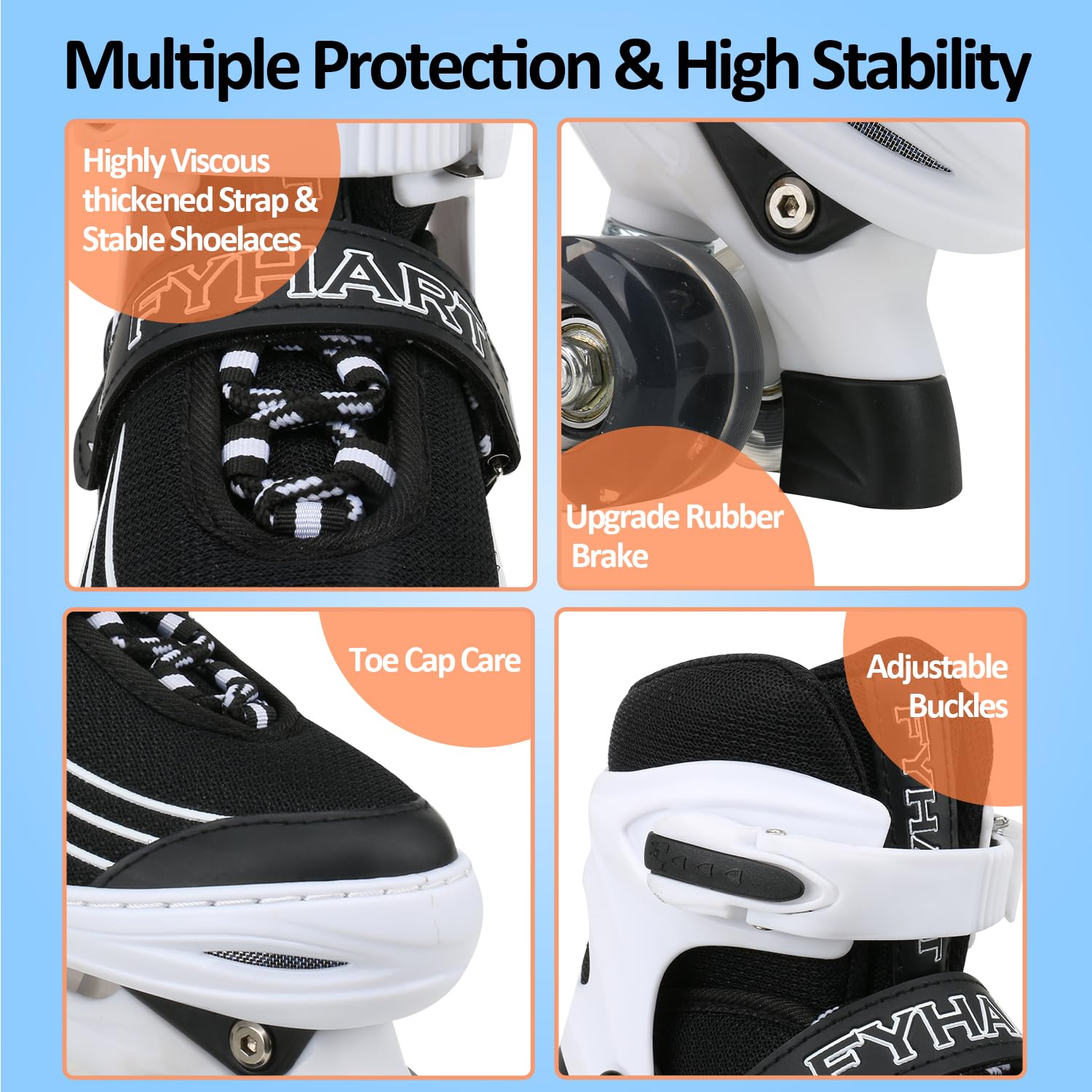 Kids Adjustable Roller Skates with Light Up Wheels