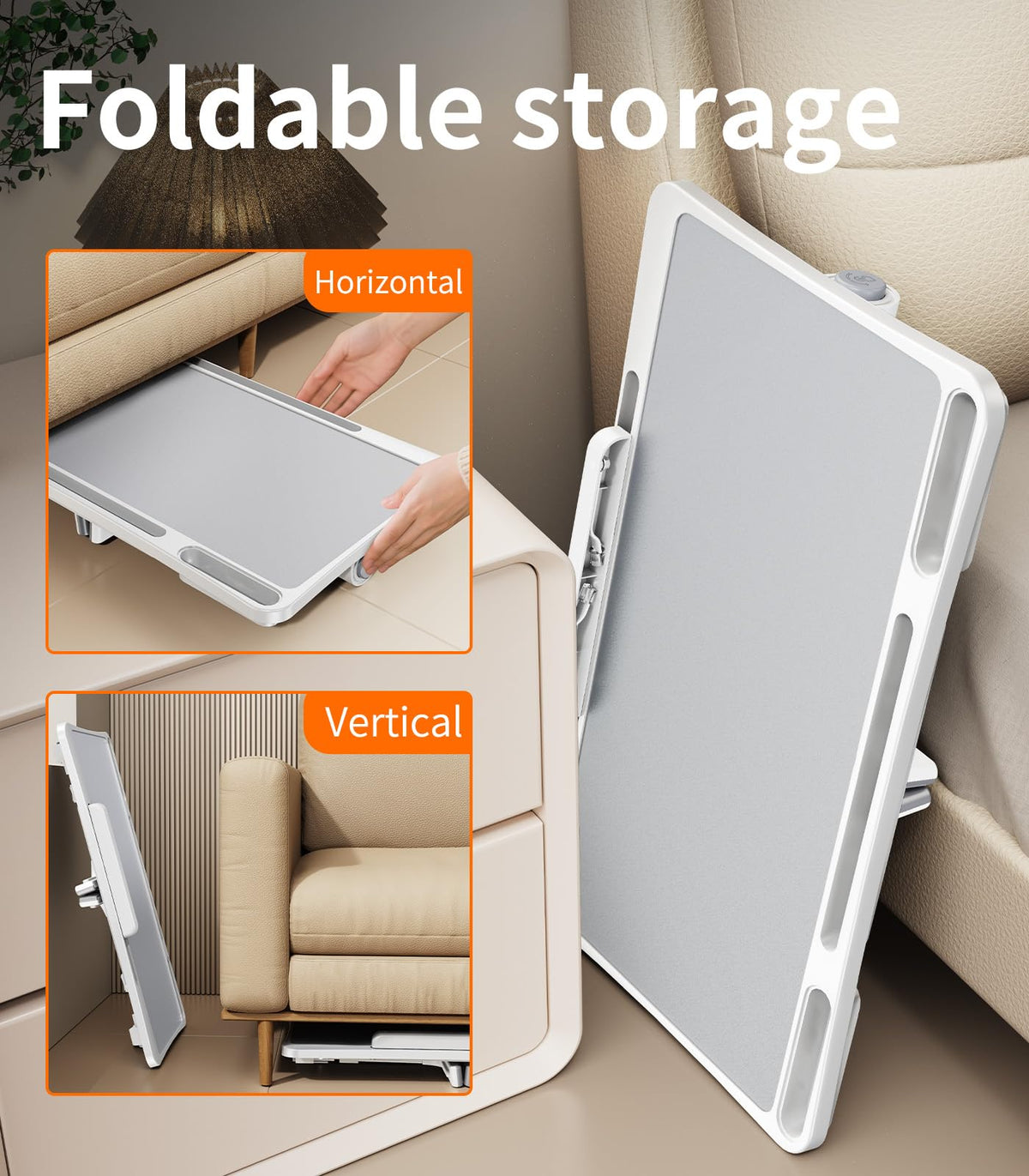 NIFBANG Laptop Tray Folding Bed Table,Adjustable Height Lap Desks with Foldable Legs,Portable Laptop Desk for Sofa,Travel Car Seat Table Tray for - image 4