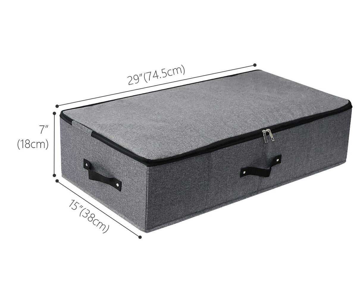 Omygarden Foldable Under Bed Storage Box with Plastic Support Liner, 6 Handles, Zipper Lid - image 2