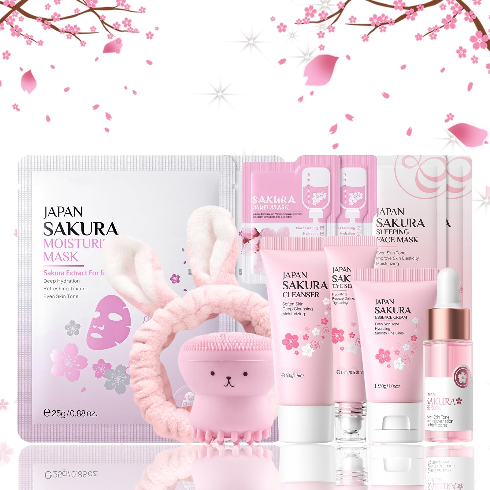 Sakura Skin Care Set - 11pc Pamper Gift Kit for Girls