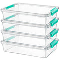MSYU 4 Pack Plastic Storage Bins with Lids, 5.7 L Clear Sensory Bins, Arts Crafts Organizers and Storage