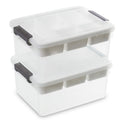 Citylife 16L Clear Plastic Storage Boxes with Removable Tray – 2 Pack