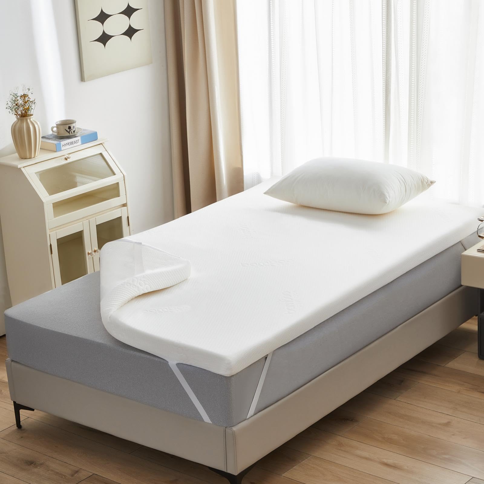 Memory Foam Mattress Topper – 7cm Cooling Small Double 4ft