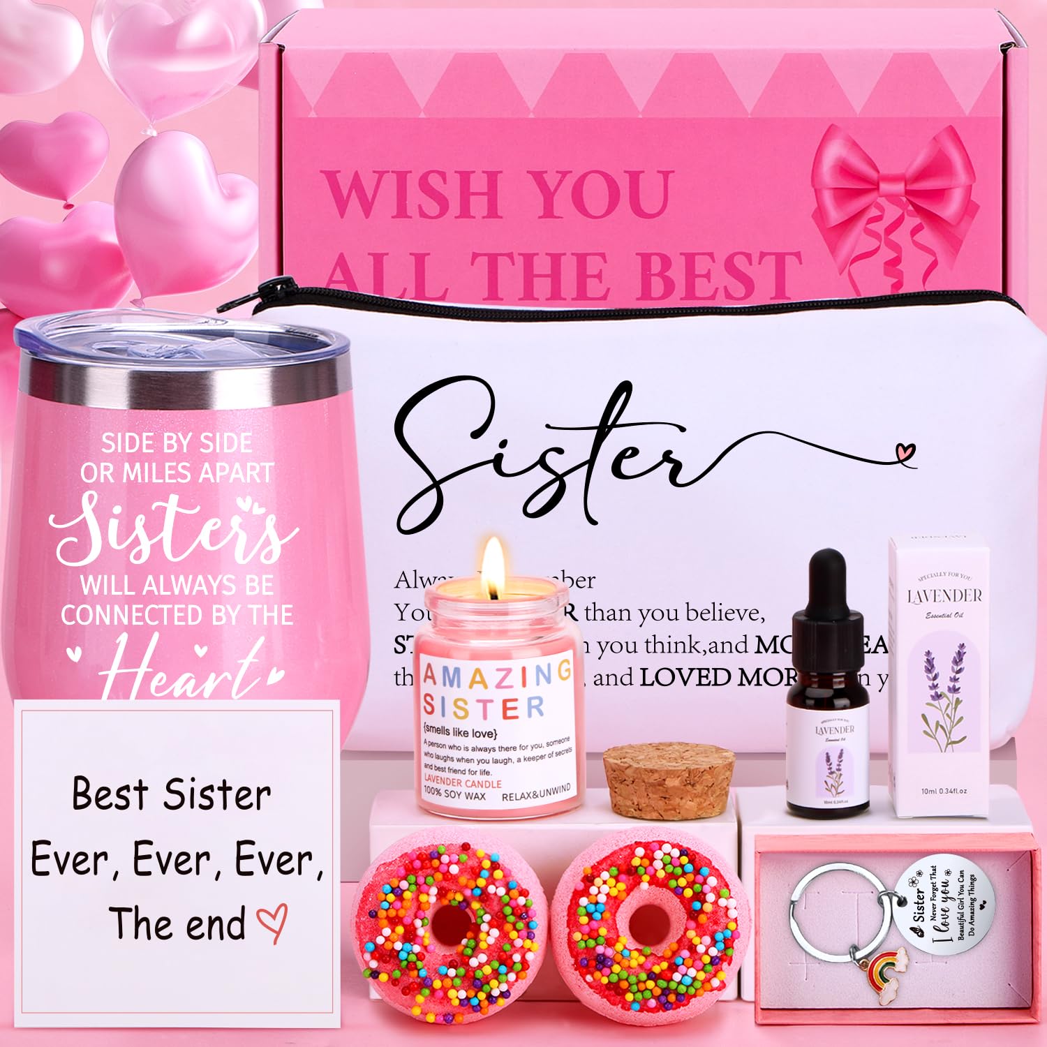 Jolof Store Sister Spa Gift Set – Lavender Pamper Care Package with Tumbler