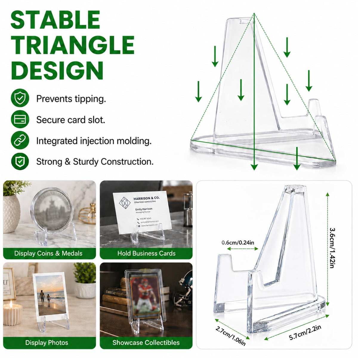 40Pcs Card Display Stand Mini Clear Acrylic Easel Stands Coin Display - image 4
