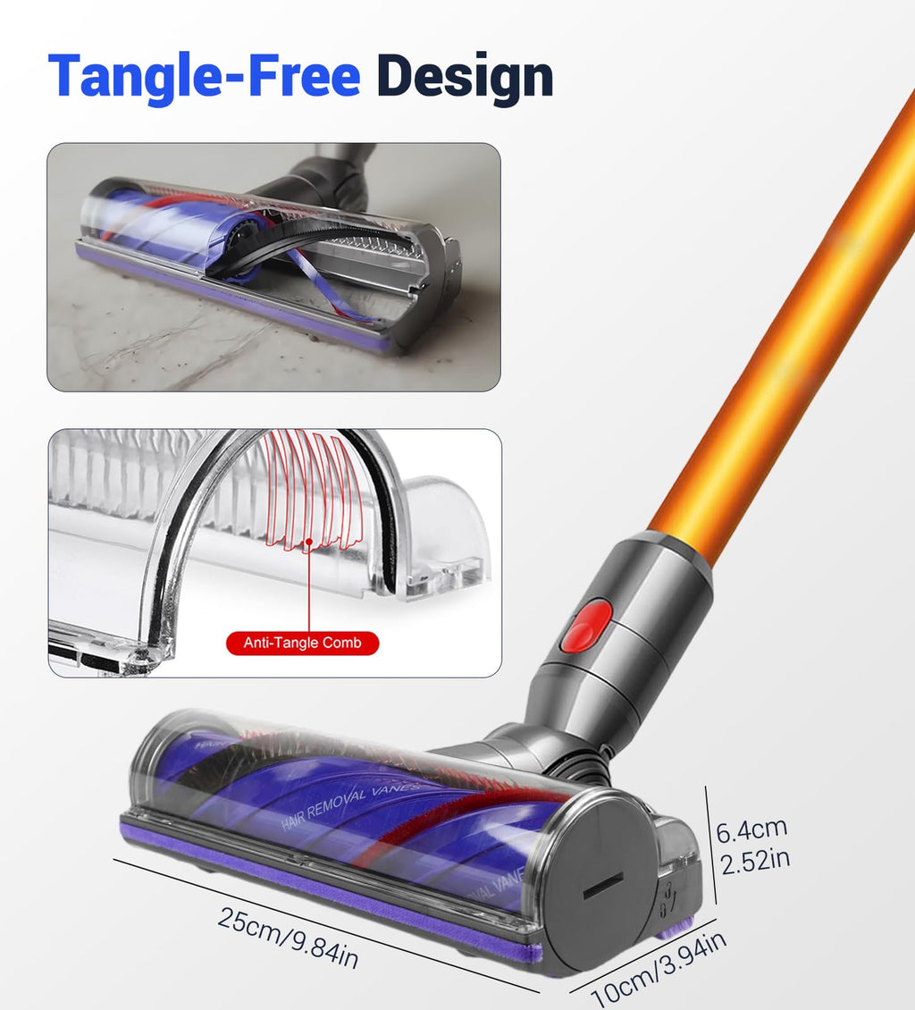 DAMAIYI Anti-Tangle Brush Head for Dyson V7 V8 V10 V11 V15 | 50W Motor