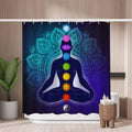 Woutay Meditating Lotus Shower Curtain – Mold Resistant Polyester, 180x180cm