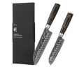 Wakoli EDIB 2-Piece Damascus Santoku Knife Set with Pakkawood Handles