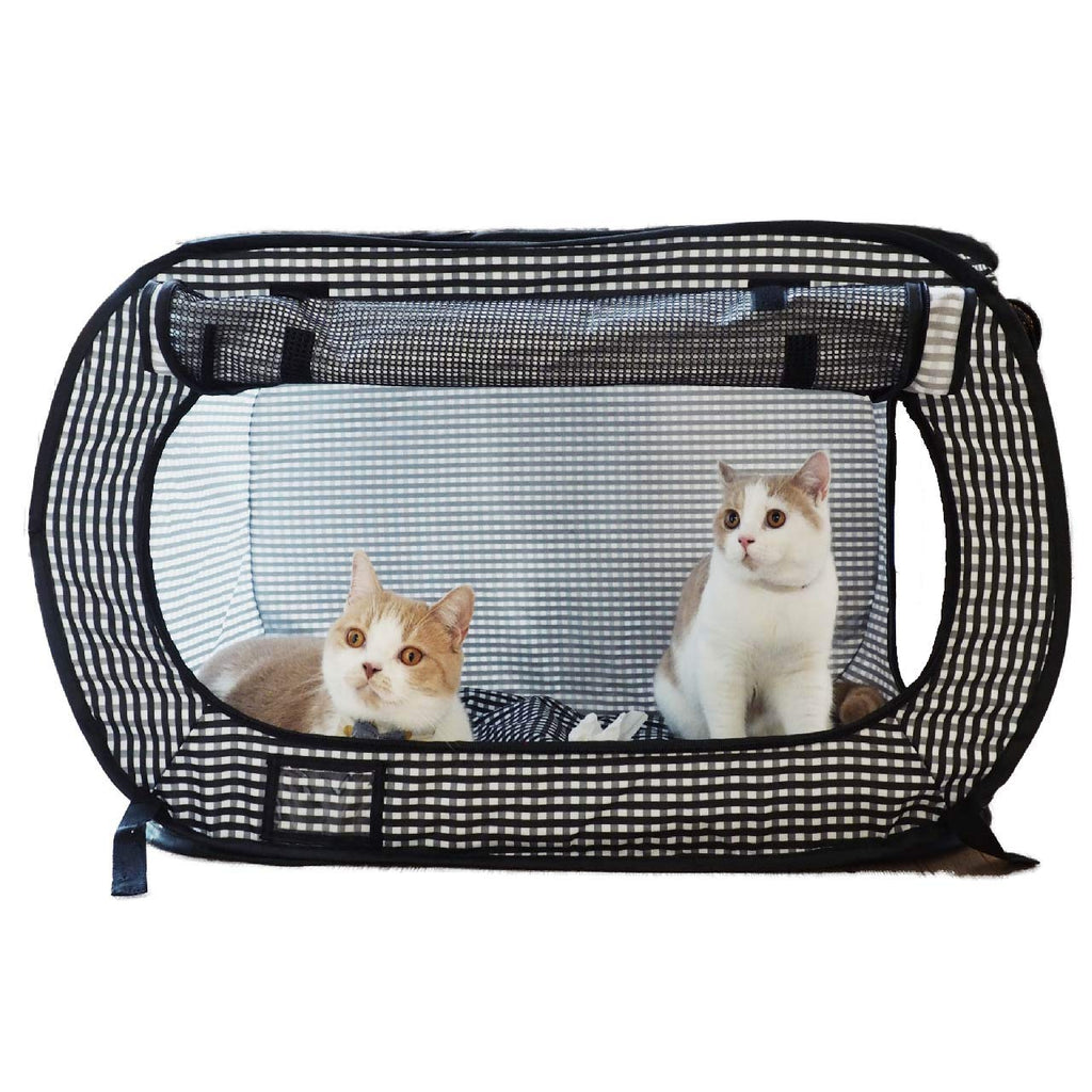 Necoichi Portable Cat Cage – Collapsible Travel Kennel with Fleece Mat