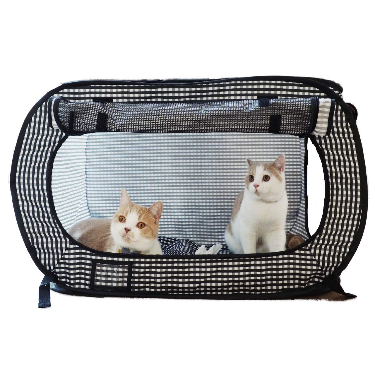 Necoichi Portable Cat Cage – Collapsible Travel Kennel with Fleece Mat