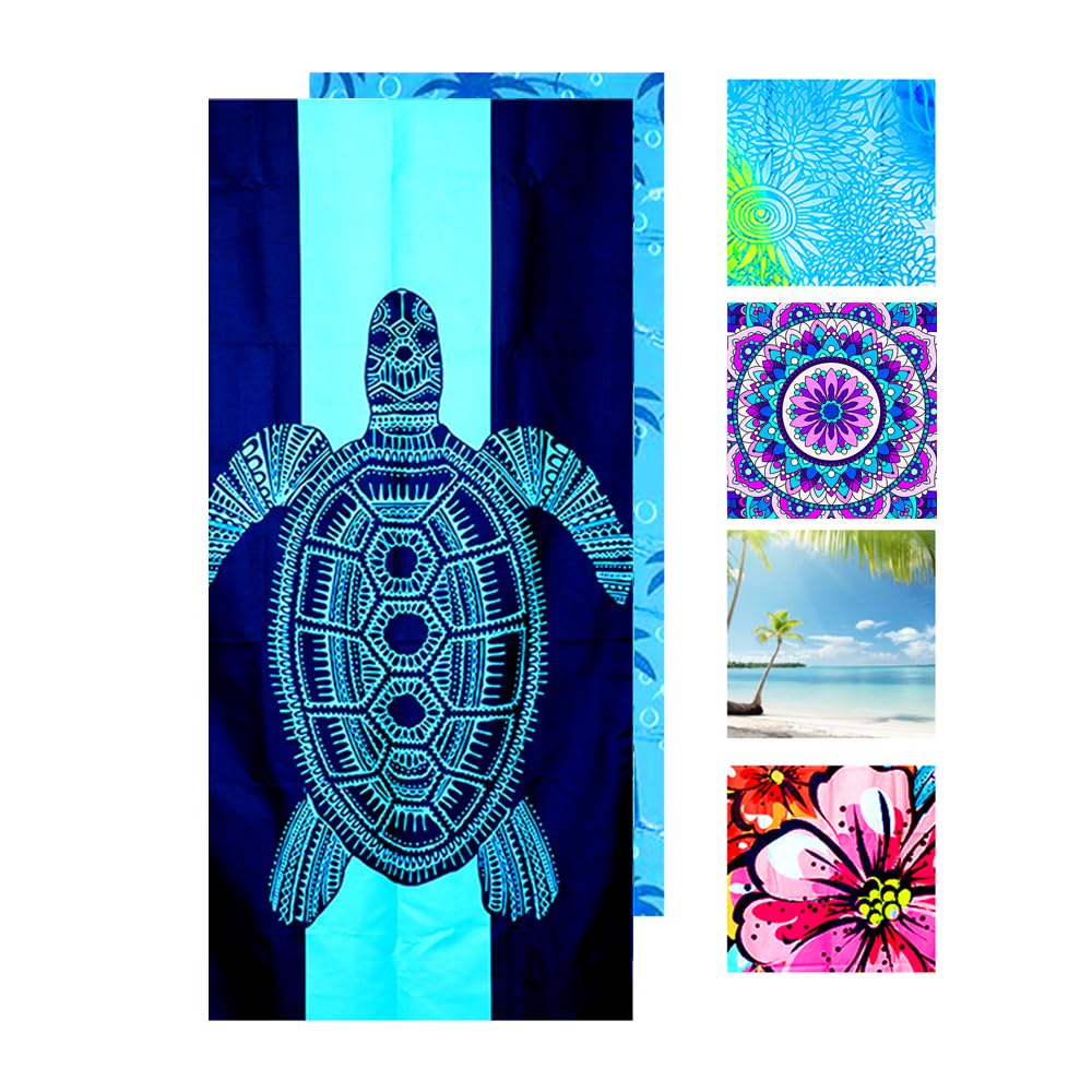 Microfibre Beach Towel – Sand Free Quick Dry Turtle Print